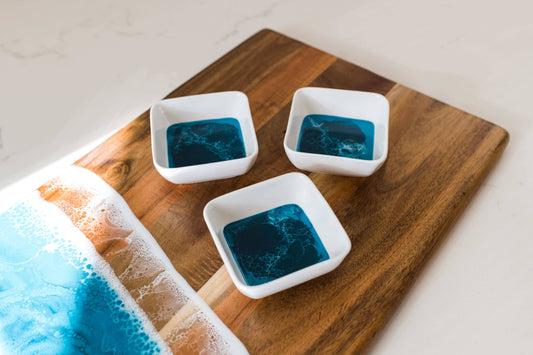 Resin Accented Ceramic Dipping Bowls (sets of 3)