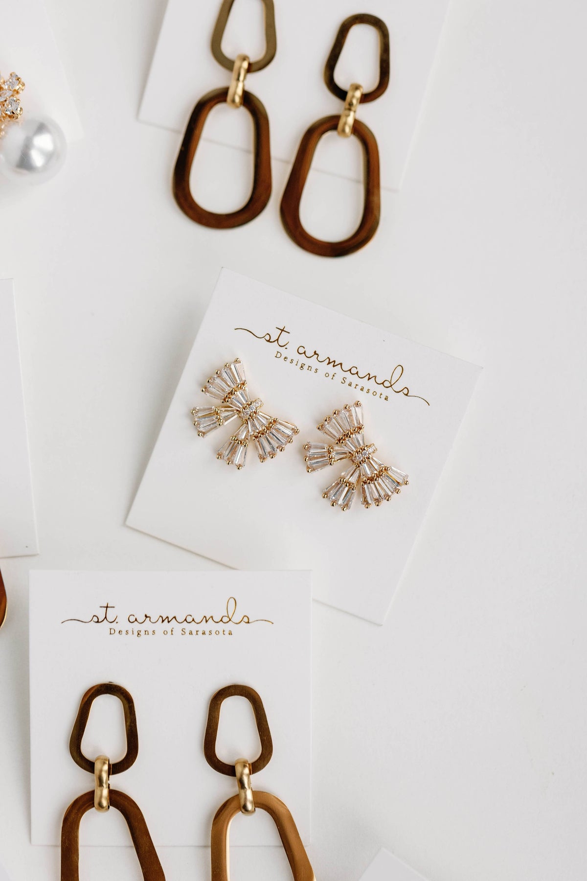 Gold Maxi Sparkle Statement Stud Bow Earrings
