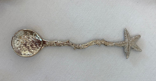 Silver Hammered Starfish Spoon