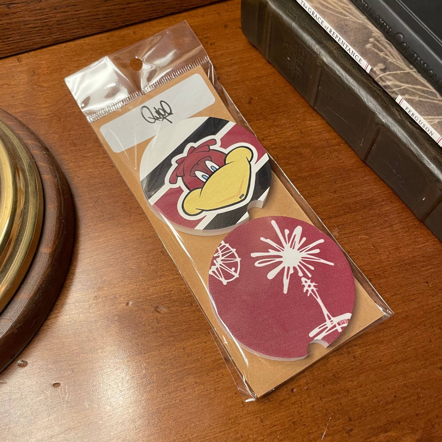 South Carolina Gamecock Cocky Ceramic Car Coaster