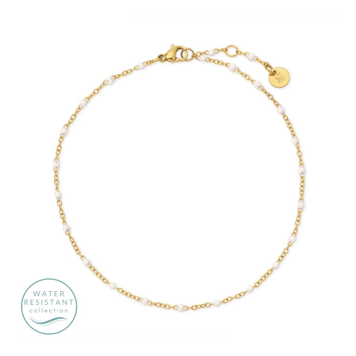 Sweetly Colored Delicate Chain Anklet, Water Resistant