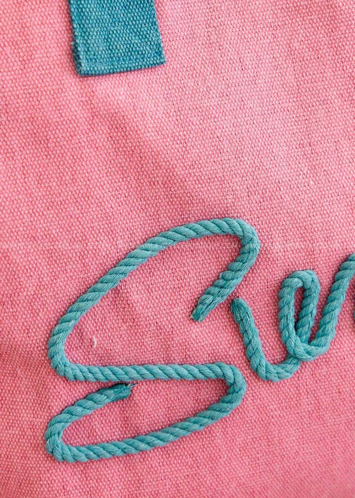 Sewn Rope Summer Letter Fringe Tote Bag