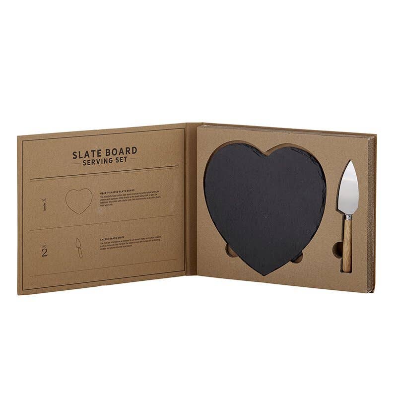 Heart Shaped Slate Board Serving Book Box