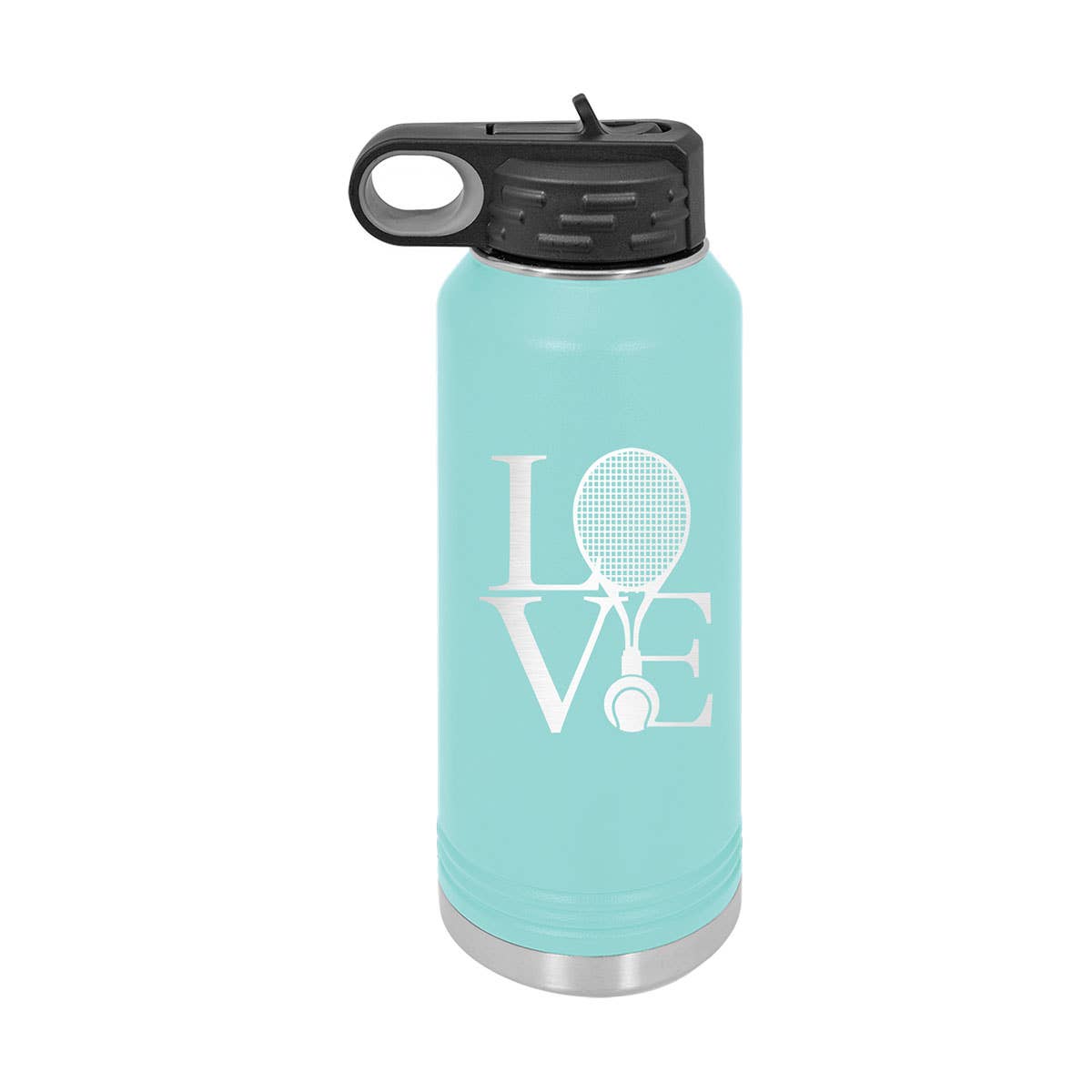 Tennis Love Teal 32oz Insulated Water Bottle