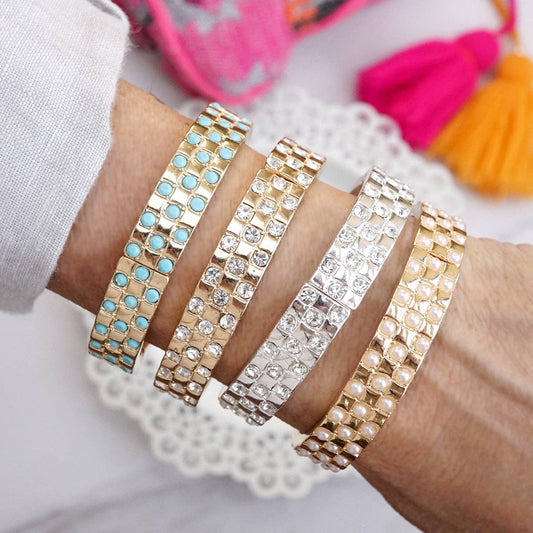 Luxe Check – Checker Crystal Stretch Bangle