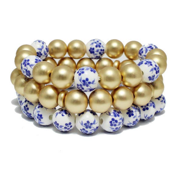 Porcelain Ceramic Multi Layered Stretch Bracelet