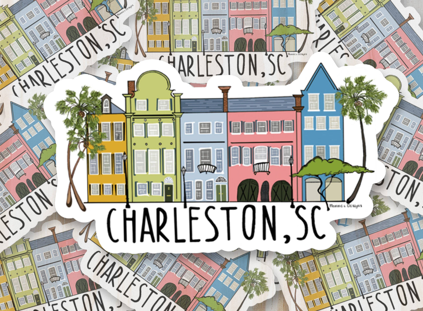 Rainbow Row Charleston, SC Sticker