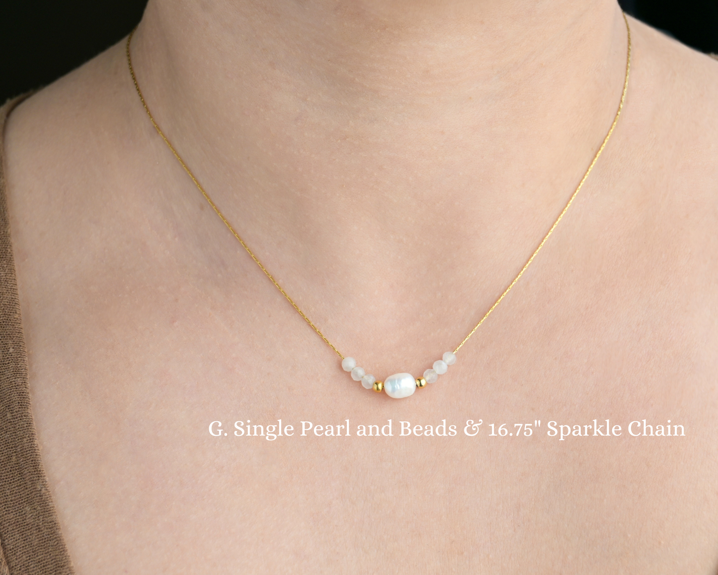 Gold Pearl Chain Necklaces - Waterproof Assorted Peal Chains