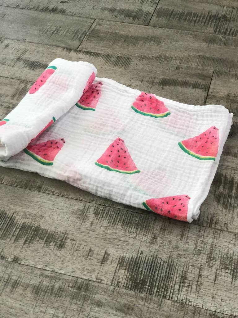 Watermelon Muslin Swaddle Blanket