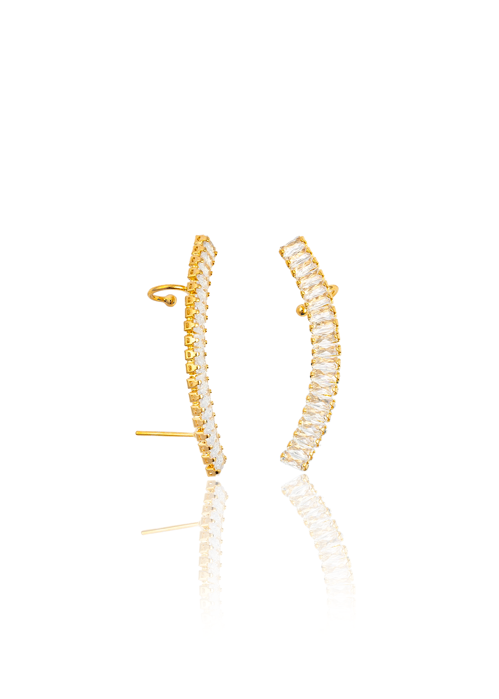 Crawler Baguette Earrings ~ Water Resistant