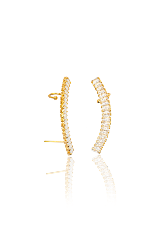 Crawler Baguette Earrings ~ Water Resistant