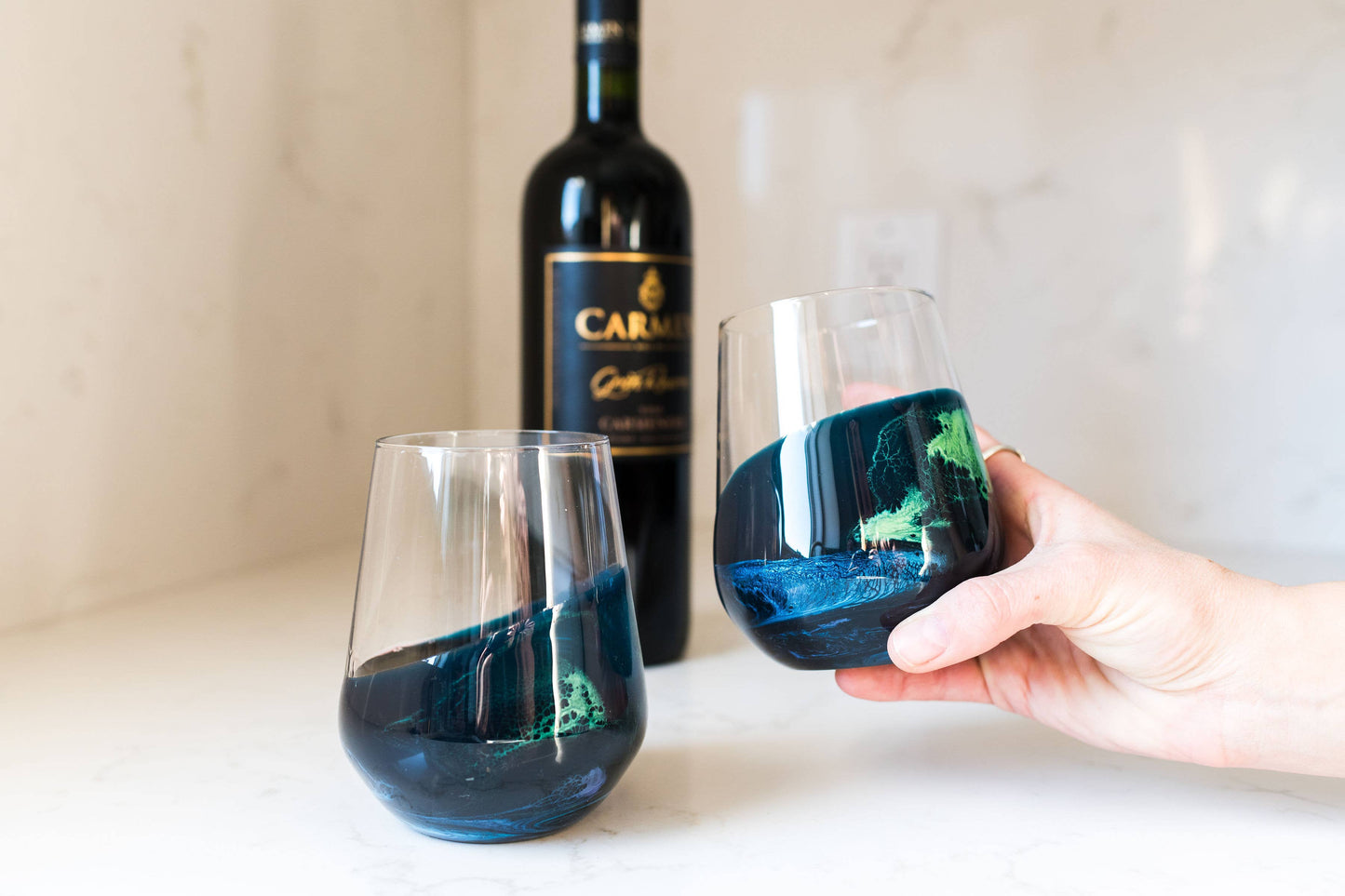 Resin Coated Entertaining Glasses