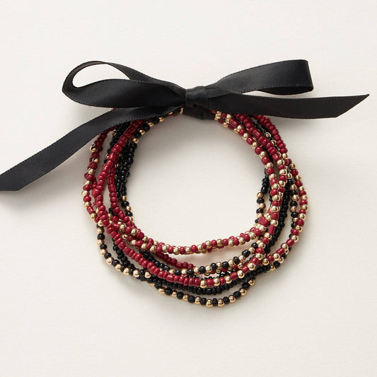 Game Day Seed Bead Stretch Bracelet