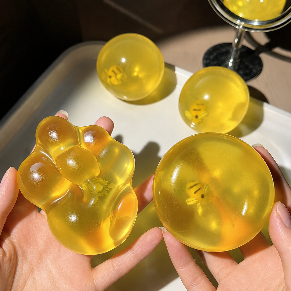 Clear Coconut Oil Squishy Ball Stress Relief Fidget Toy
