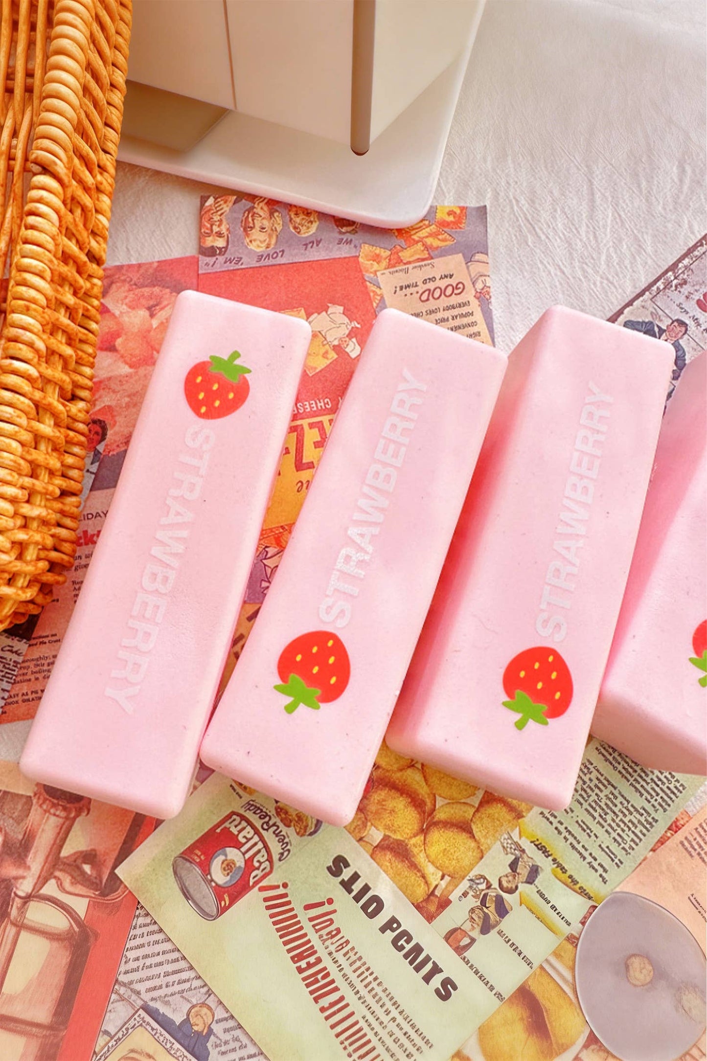 Strawberry Patterned Rectangular Stress Toy Gifts
