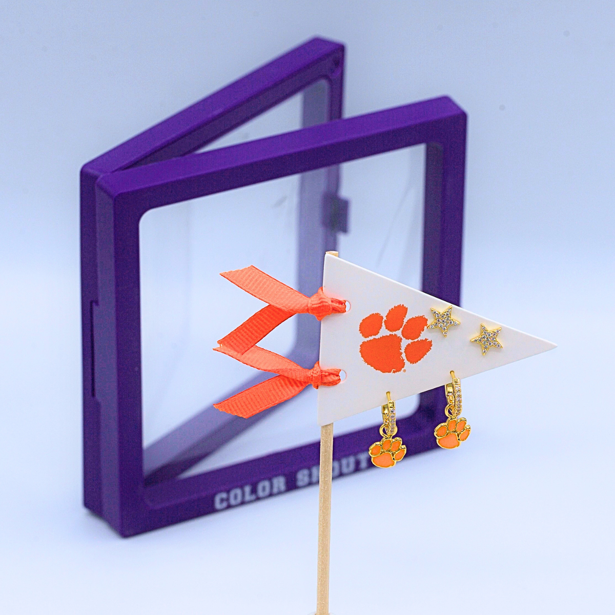 E203 - CLE : ClemsonPennant Pair Earring Set