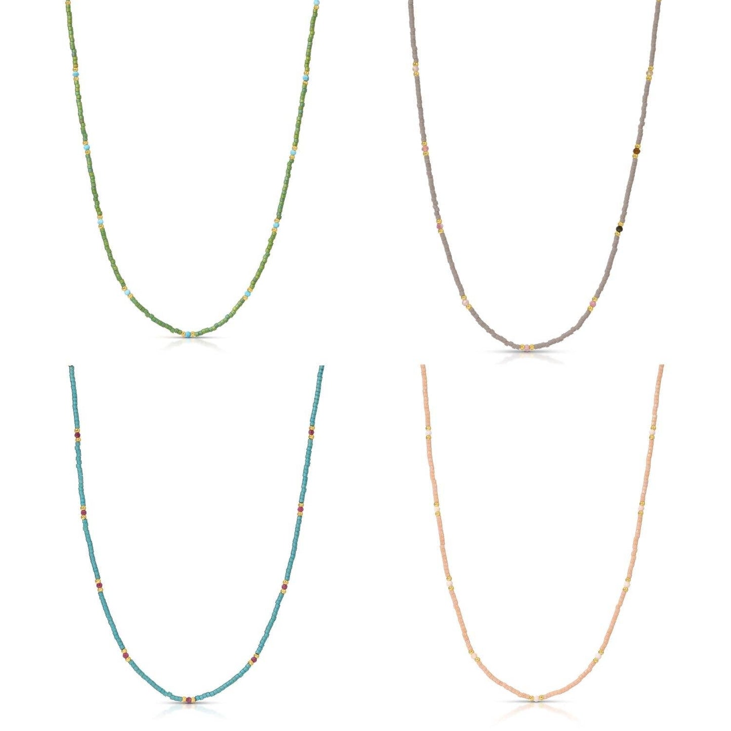 Miyuki Delica and 2mm Stone Necklace