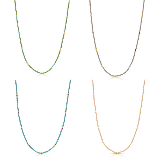 Miyuki Delica and 2mm Stone Necklace