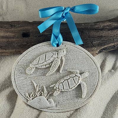 Turtles Swimming   Sand Ornament