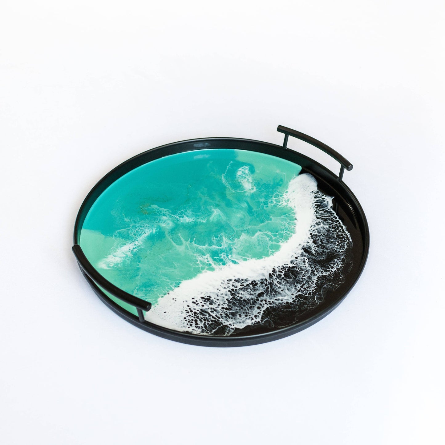 Resin Black Round Tray