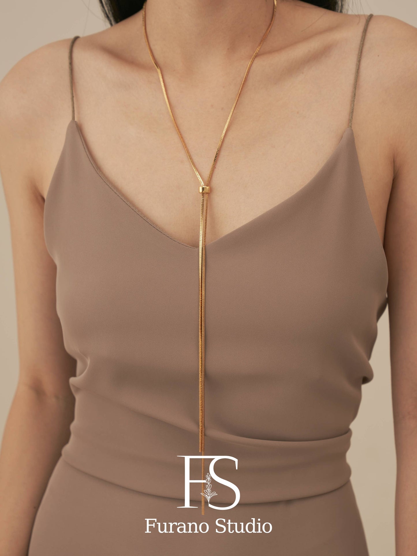 18K Gold Extra Long Chain Necklace