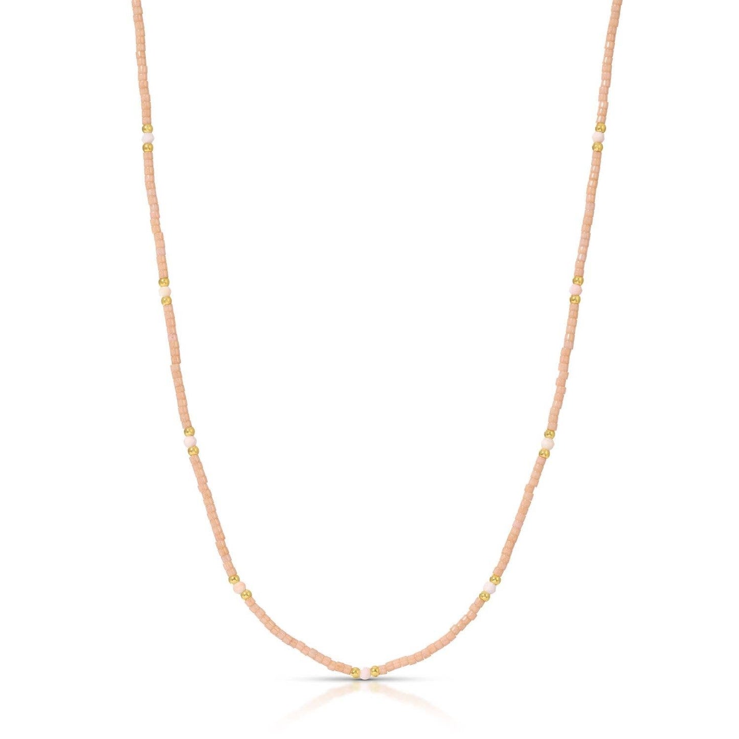 Miyuki Delica and 2mm Stone Necklace