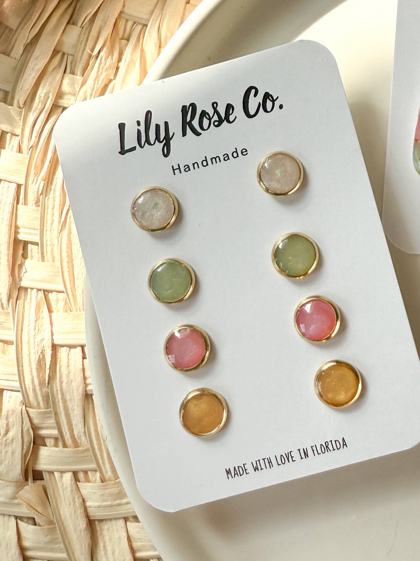 Pink and Green Mix Stud Pack