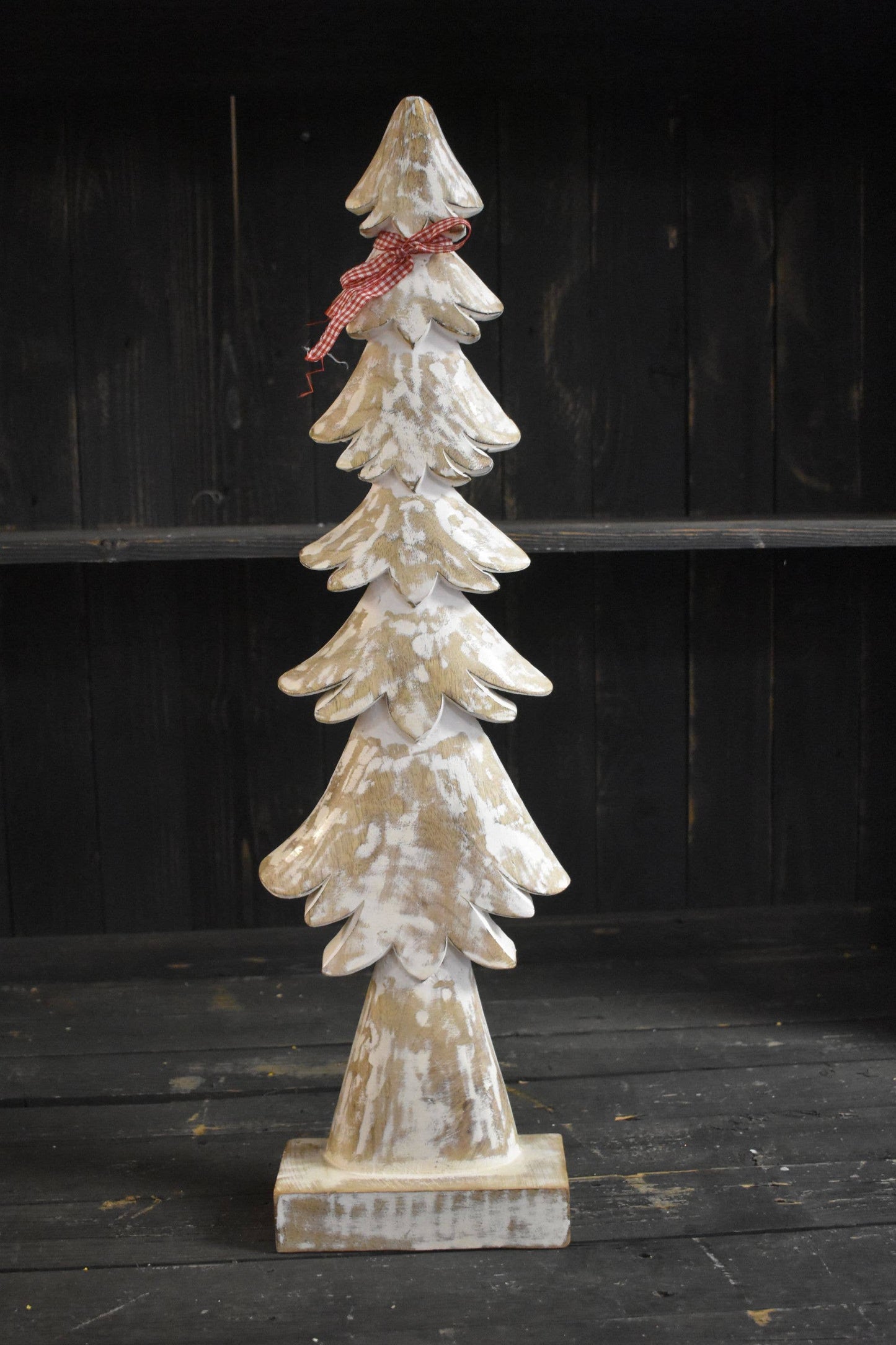 Skinny Whitewashed Trees with a Ribbon