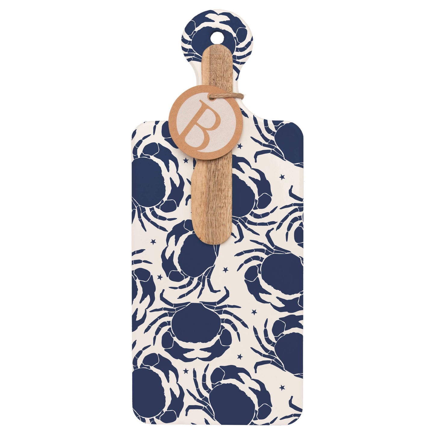 Navy Crabs CUTErie Personal Cheese Board & Wood Spreader Set