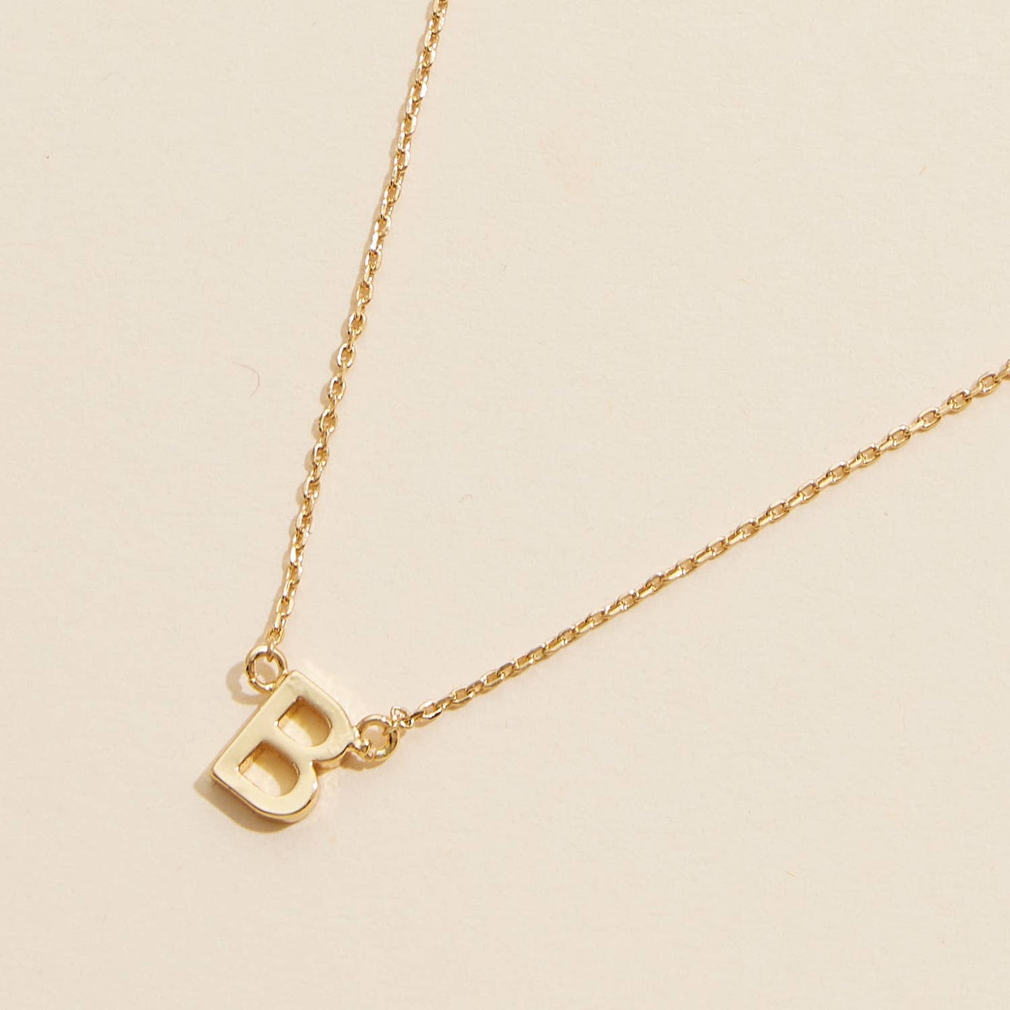 Initial Metal Letter Charm Short Necklace 16 inch