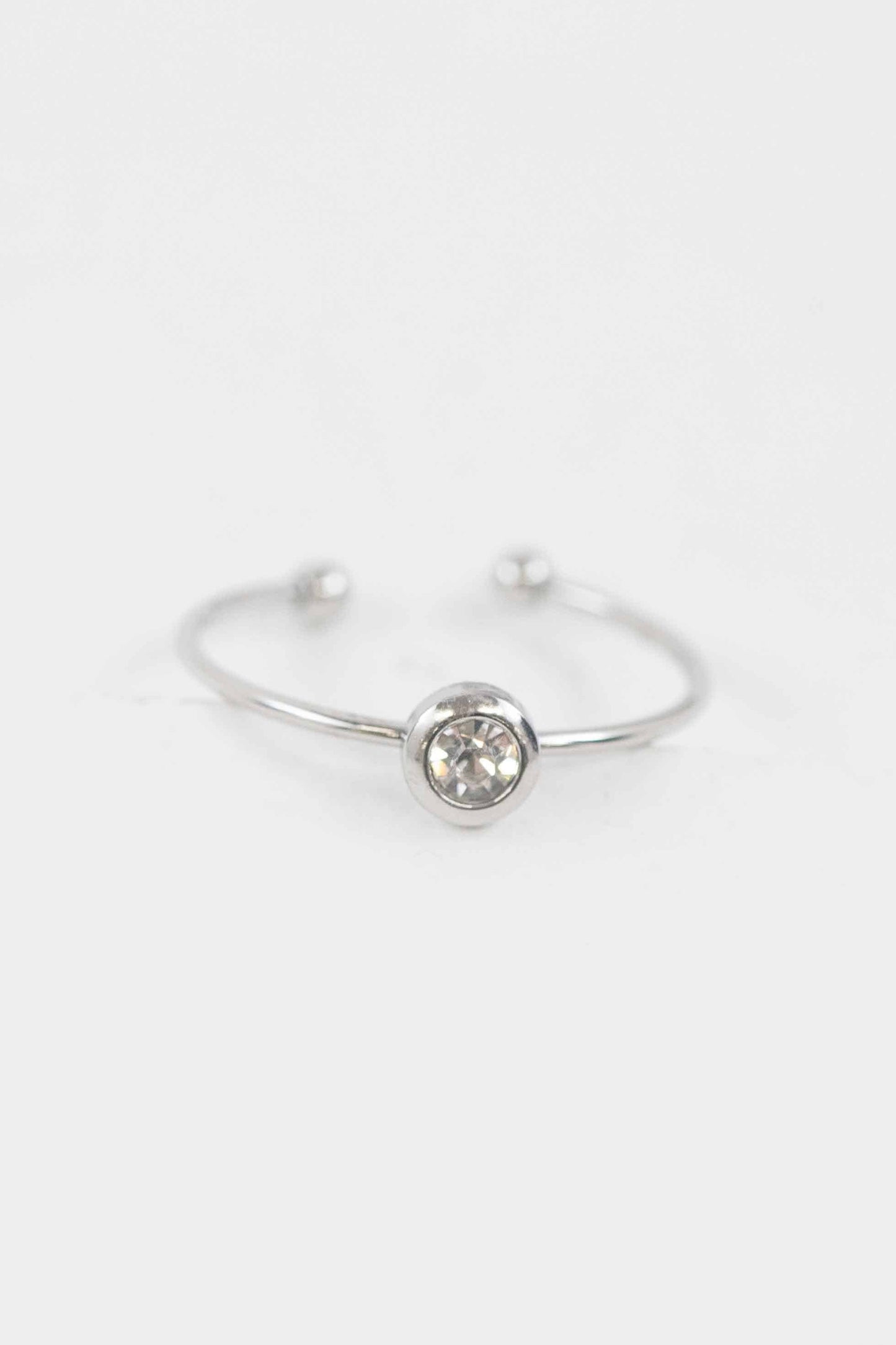Circle Charm Adjustable Ring | Silver