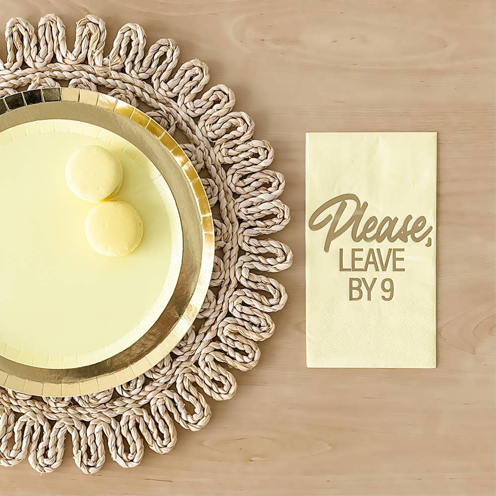 "Please Leave By Nine" Cocktail Napkins - 20 Pk.