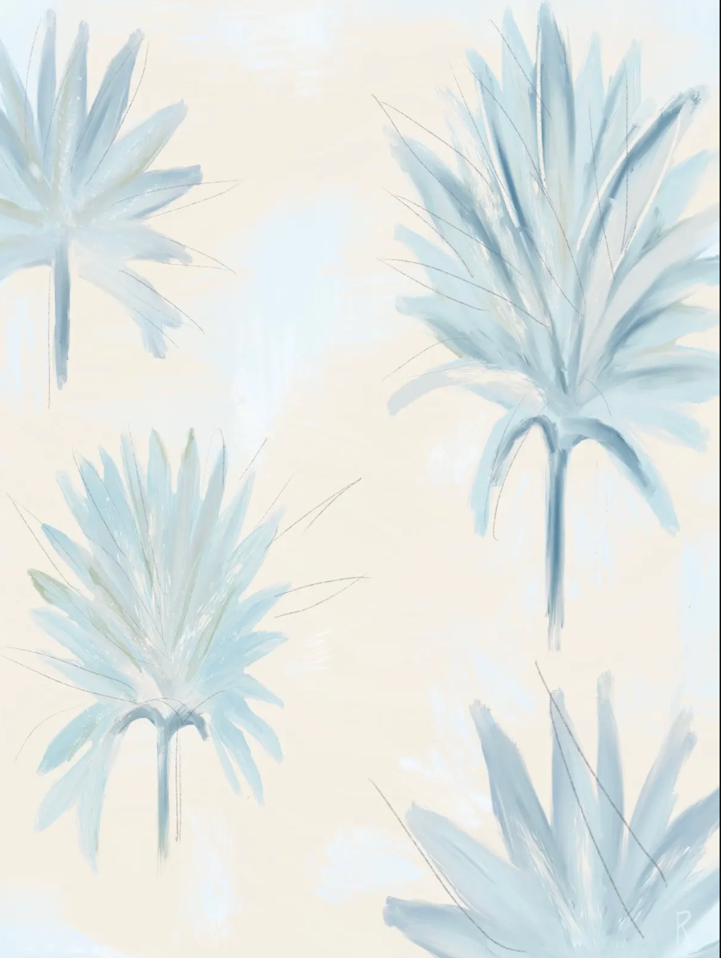 AZURE PALMS- Art Print