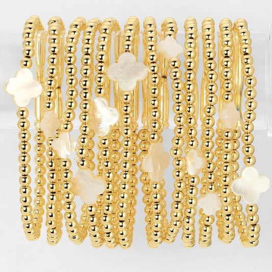 4mm Bracelet With Shell Clover