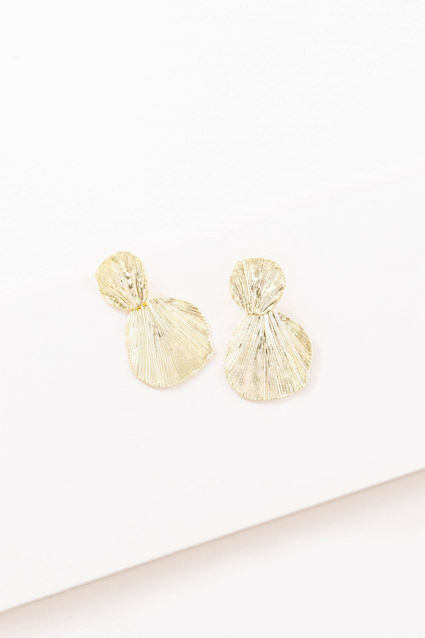 Gold Shell Drop Earrings