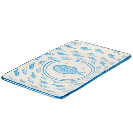 Rectangular Blue Fish Platter