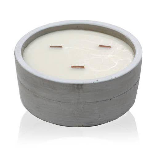 Cement Candle Large Round - Patchouli & Dark Amber