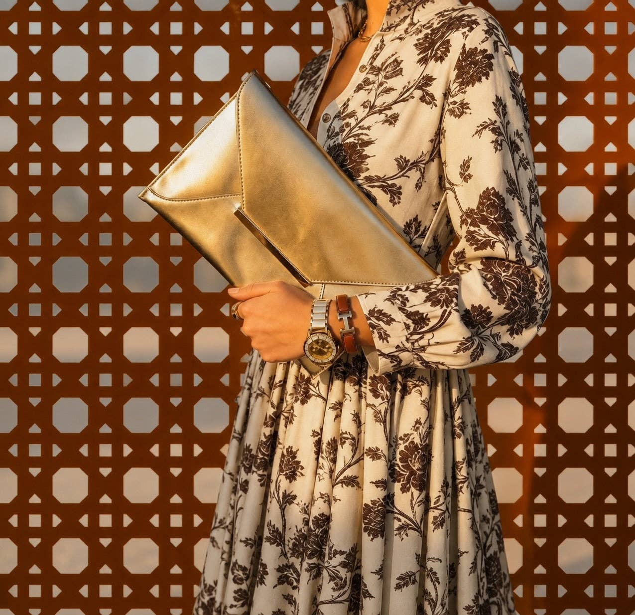 Society Clutch- Gold