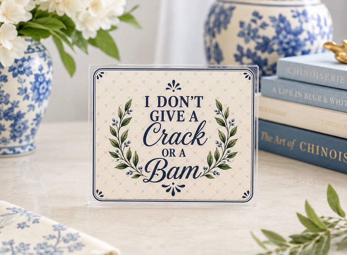 I Don’t Give A Crack or a Bam Chinoiserie Mahjong Sleeve
