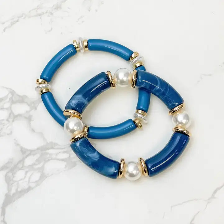 Acrylic Pearl Tube Bracelet
