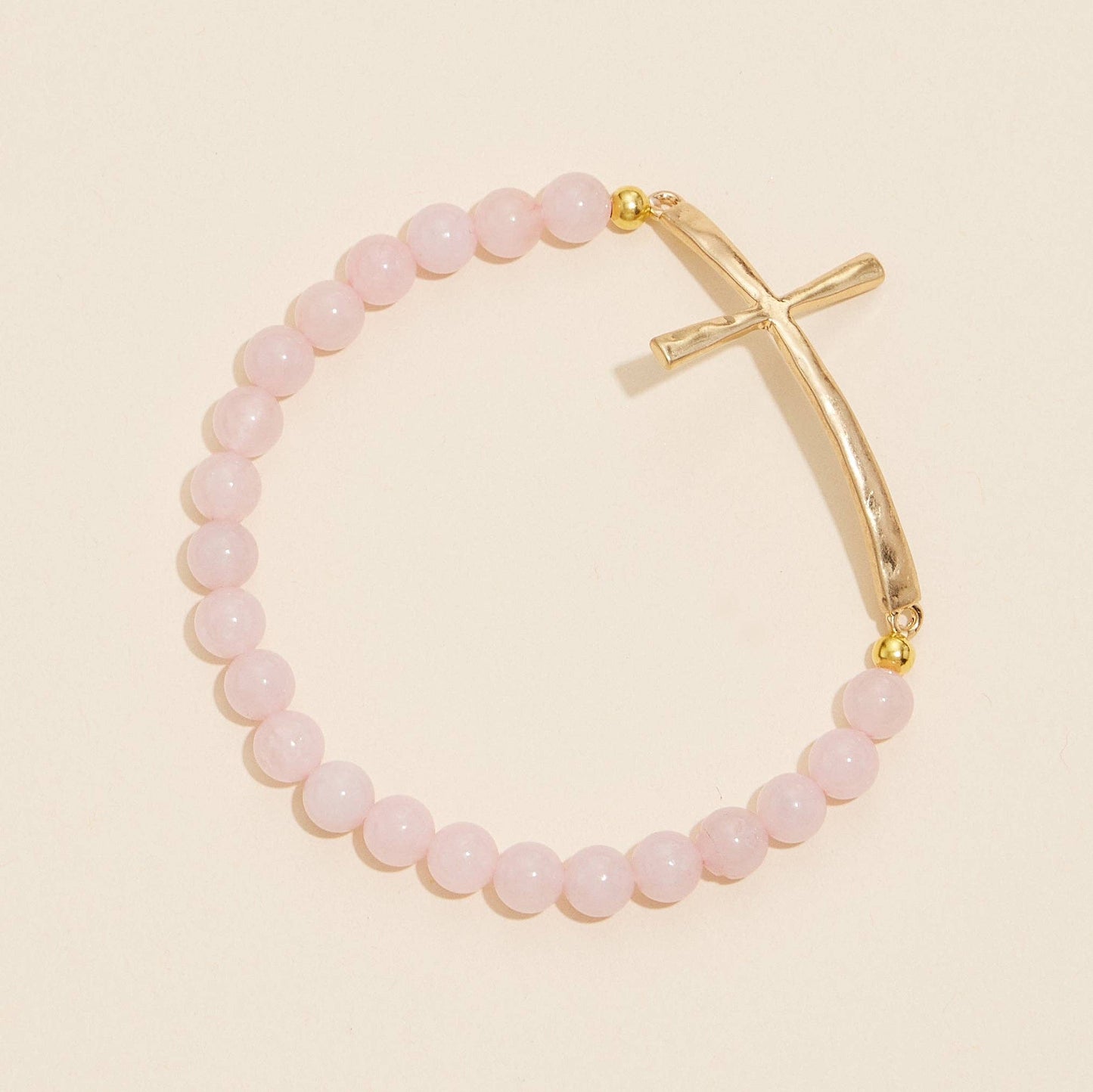 Natural Stone Cross Stretch Bracelet
