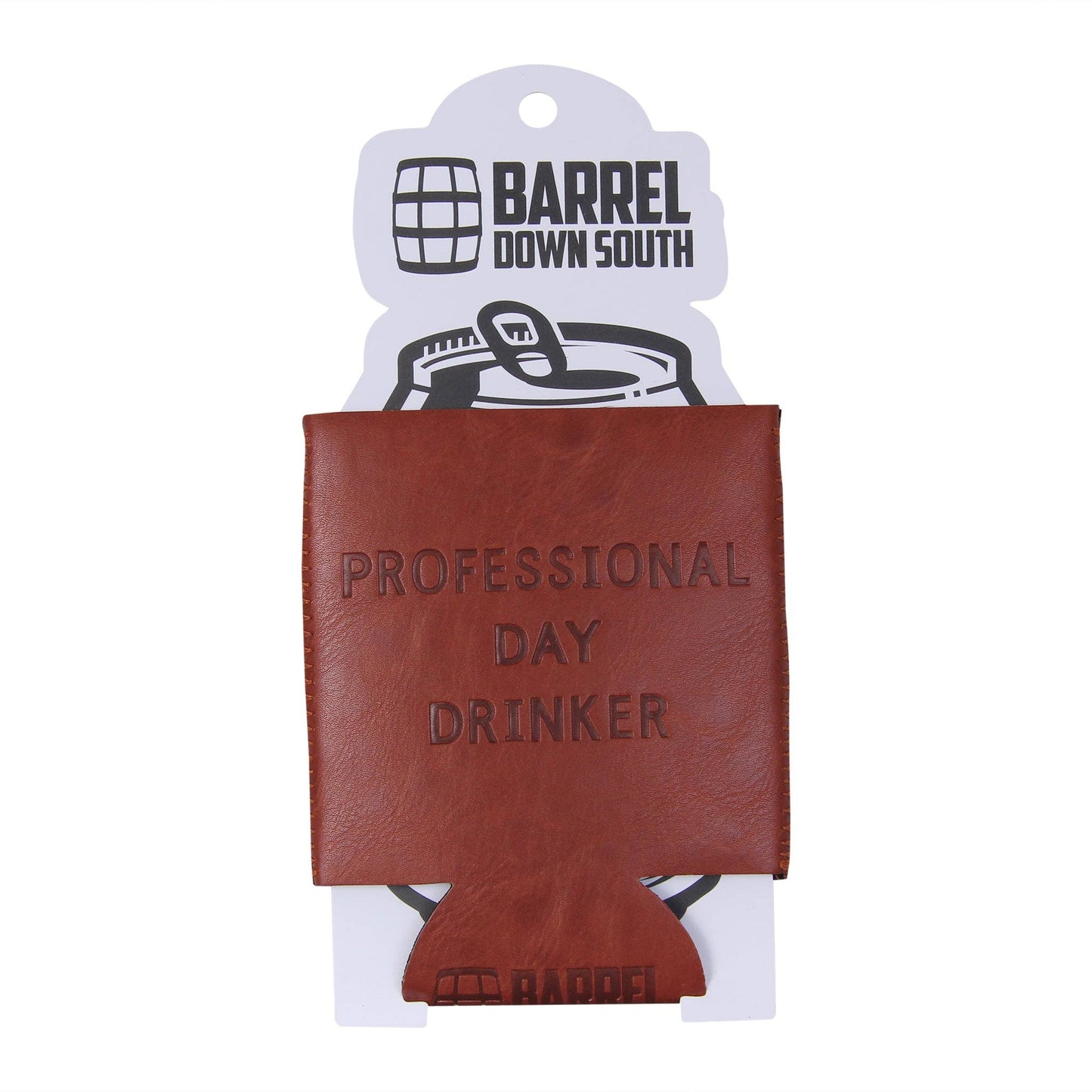 Professional Day Drinker Faux Leather Can Cooler
