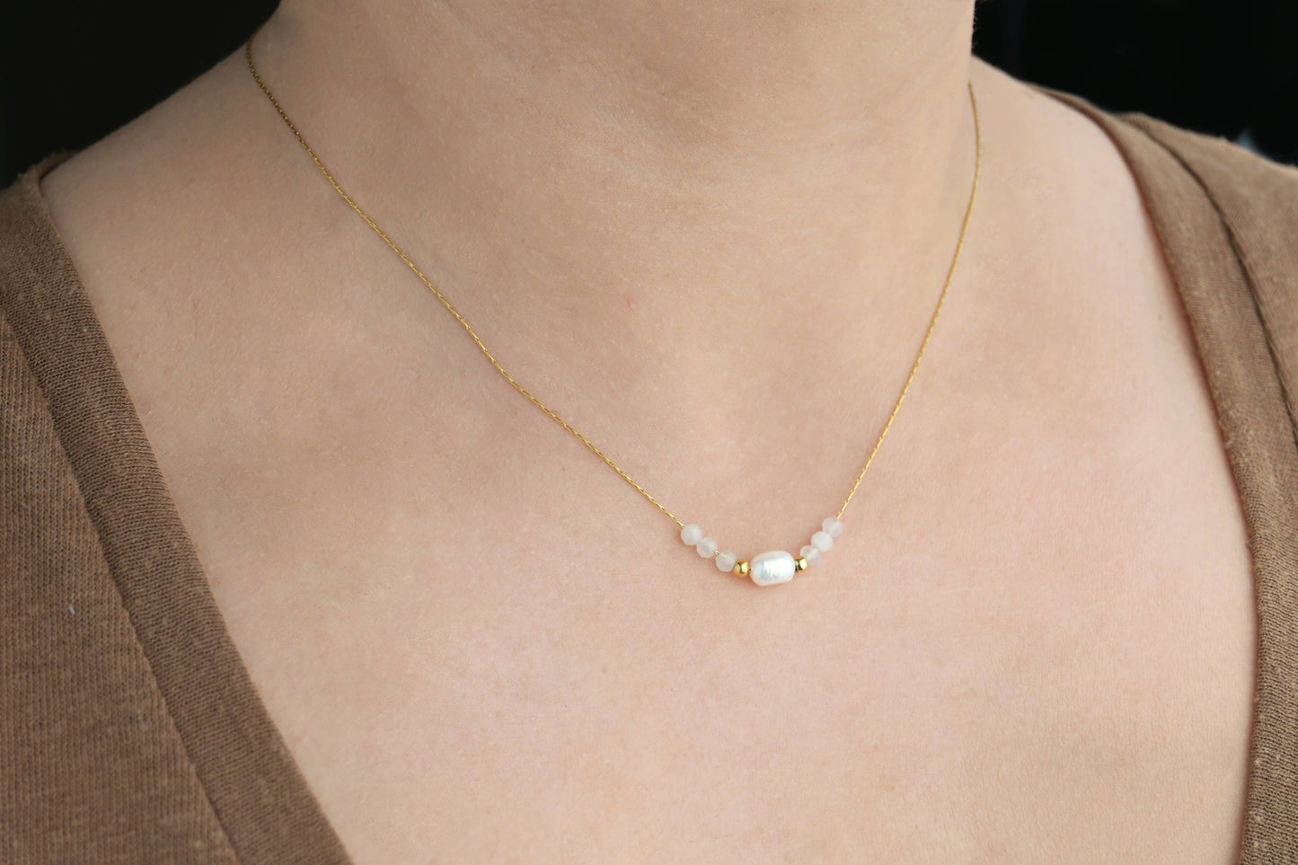 Gold Pearl Chain Necklaces - Waterproof Assorted Peal Chains