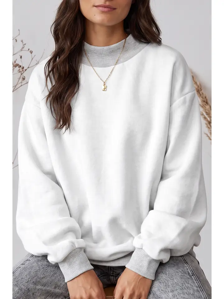 CHS Oversize Drop Shoulder Reversible Mock Neck Sweatshirt