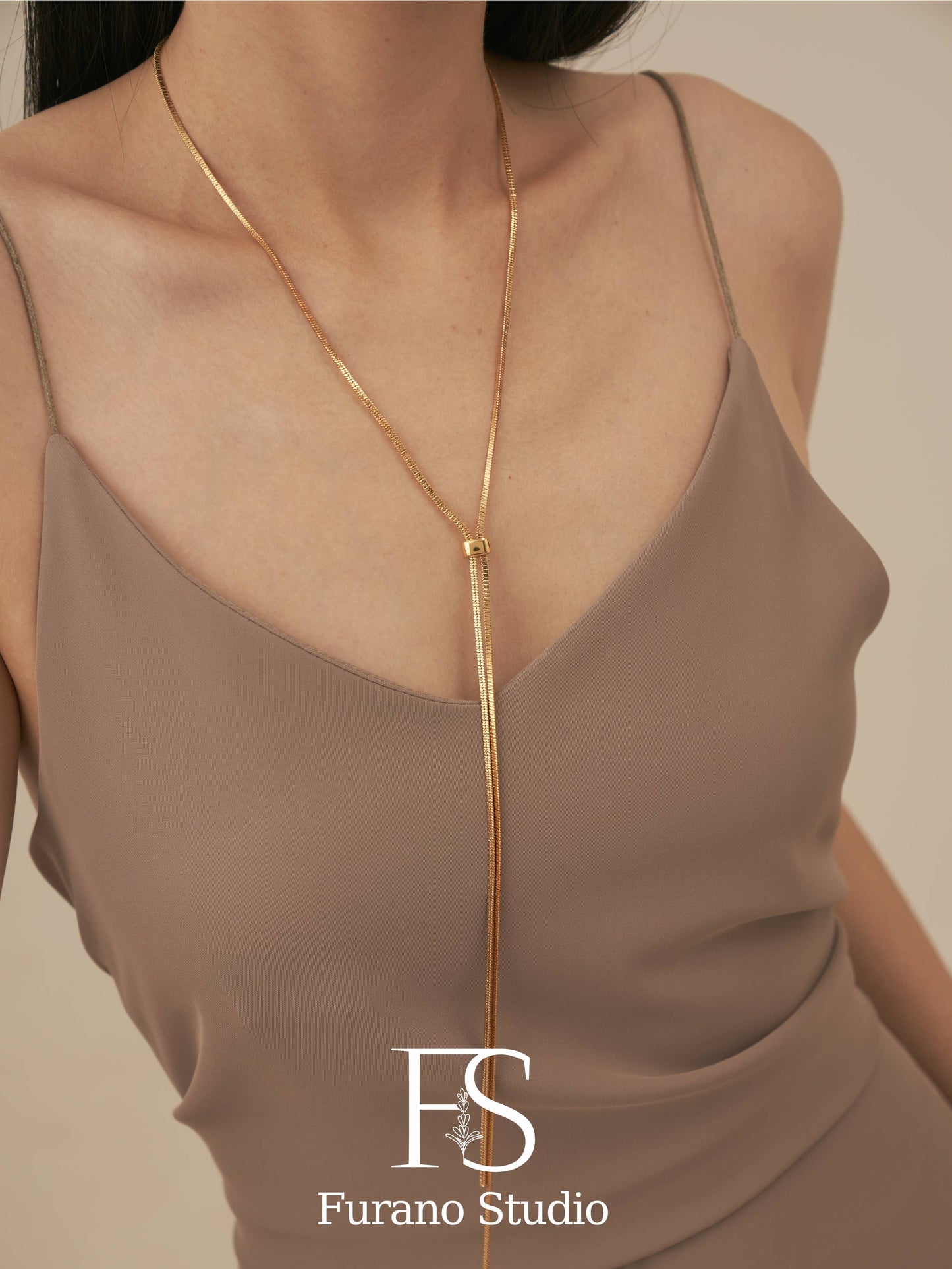 18K Gold Extra Long Chain Necklace