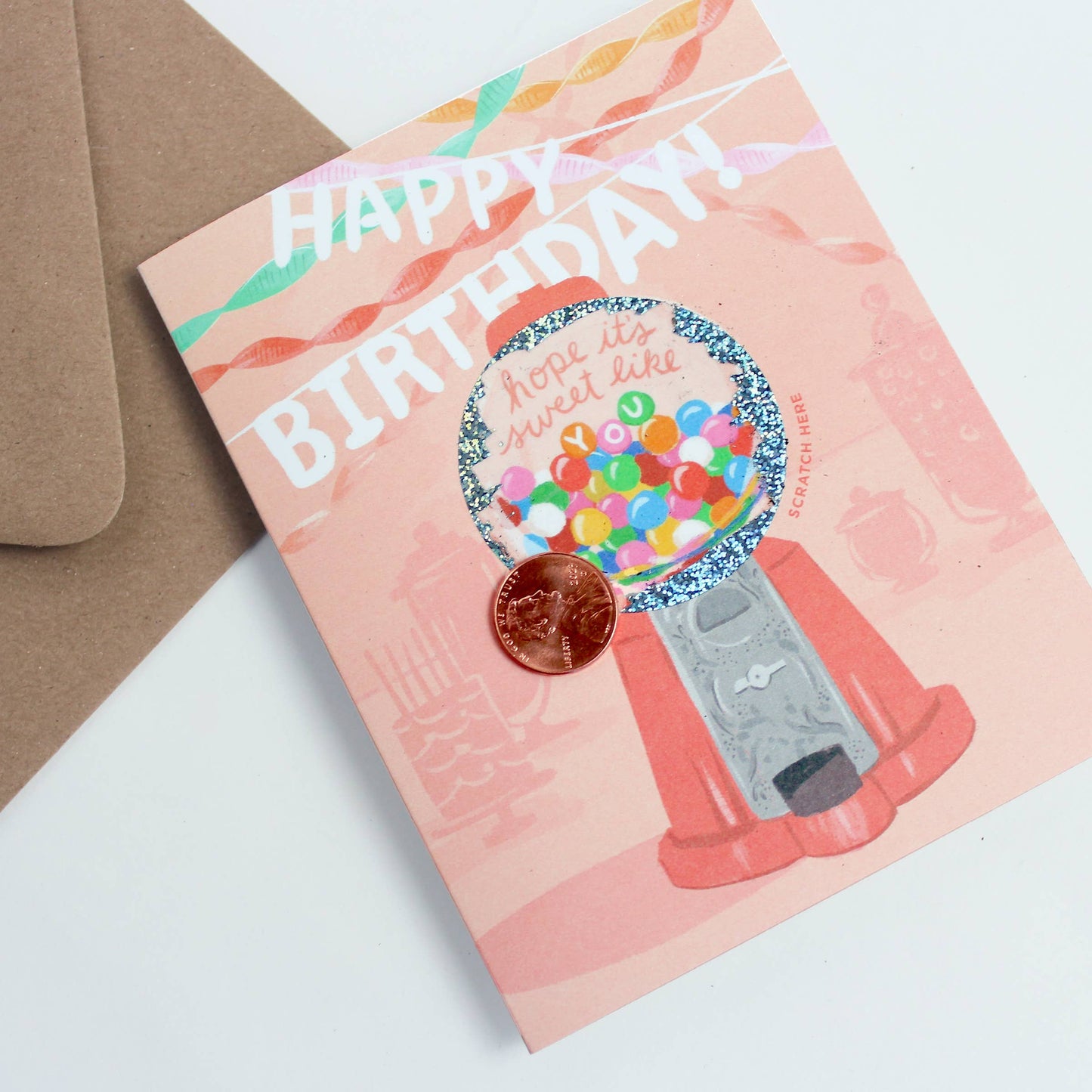 Scratch-off Card - Gumball Machine - Birthday