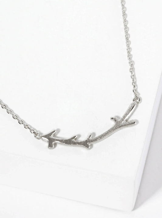18K Gold-Dipped Botanical Twig Pendant Necklace