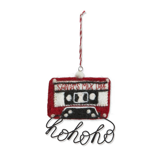 Hohoho Mix Tape Christmas Ornament - Red Multi
