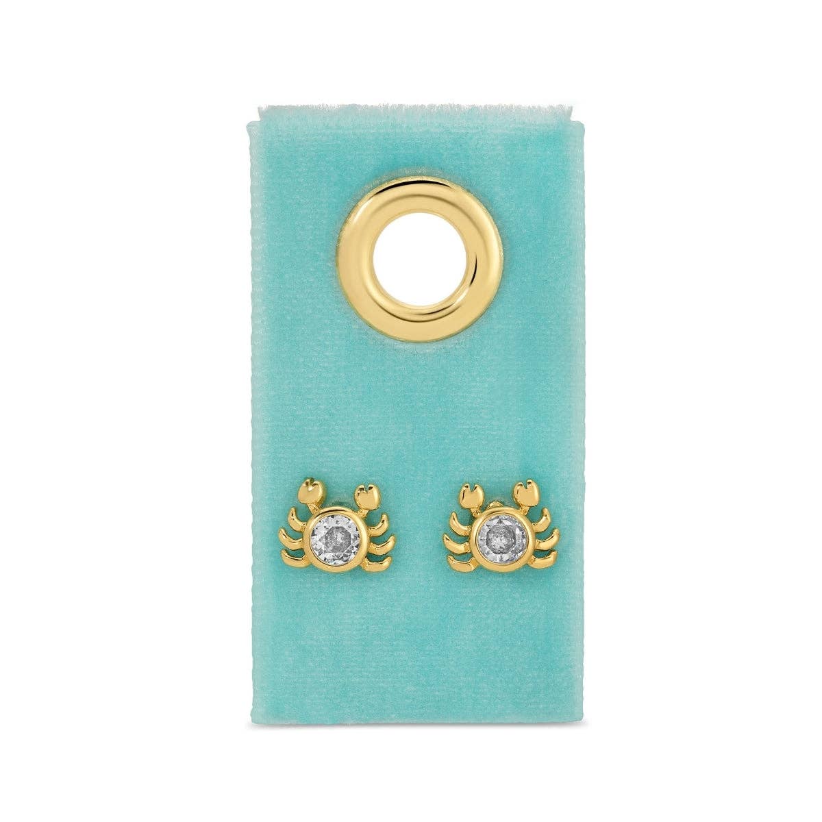 Crab Studs on Velvet Tag