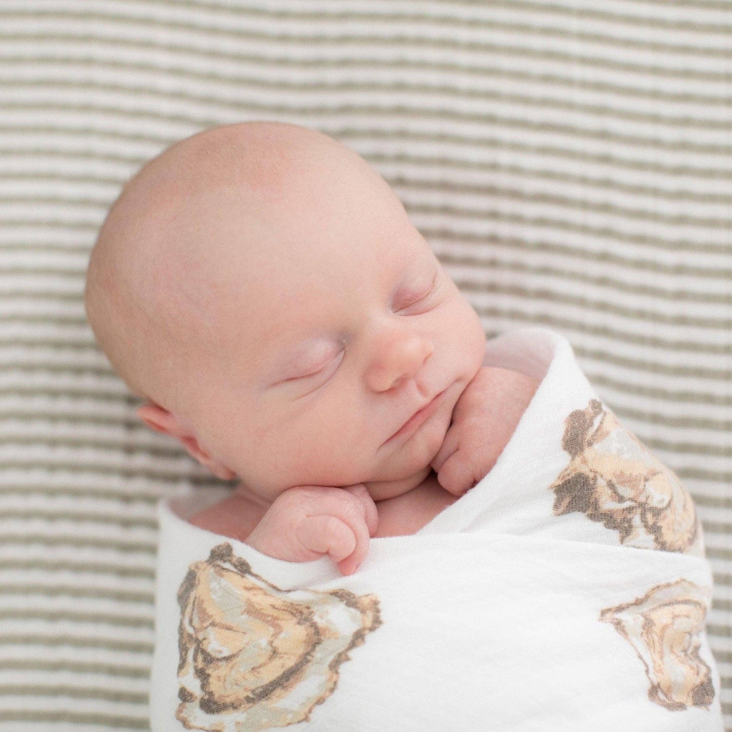 Aw, Shucks! Oyster Baby Muslin Swaddle Blanket Extra Large 47 x 47